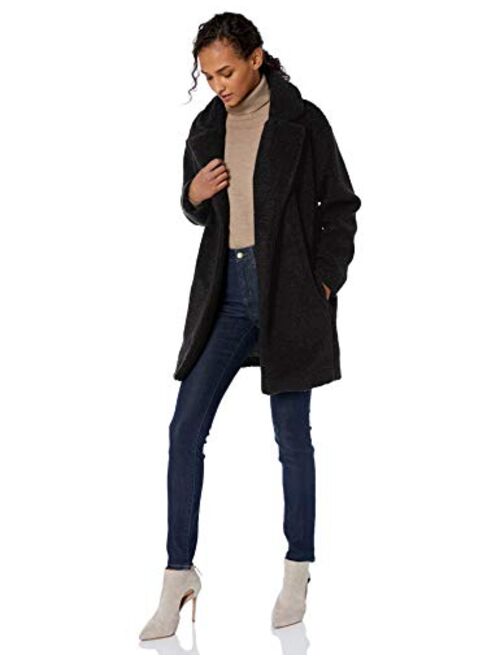 Amazon Brand - Daily Ritual Women's Teddy Bear Fleece Oversized-Fit Lapel Coat