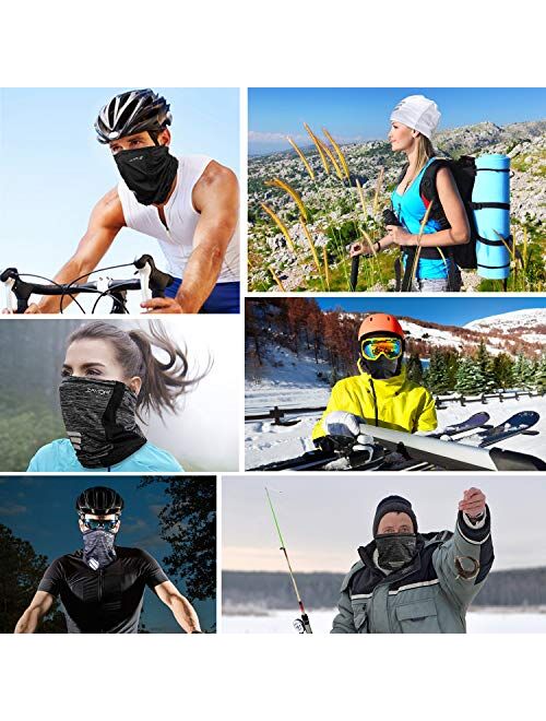 Neck Gaiter Face Mask Face Scarf Face Cover UV Dust Proof for Men Women Hiking Running Motorcycle Ski Snowboard (3 Pack)