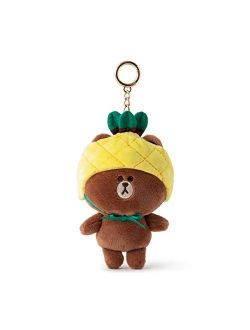 Line Friends Fruity Collection Character Cute Plush Stuffed Animal Snap Keychain for Women and Girls