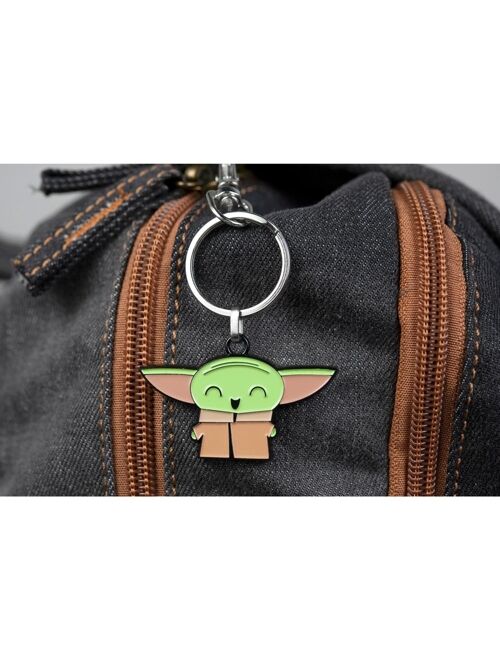 SalesOne LLC Star Wars: The Mandalorian, The Child "Baby Yoda" Happy Enamel Keychain