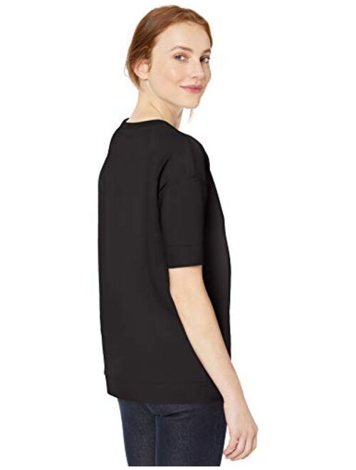 Daily Ritual Women's Terry Cotton and Modal Oversized-Fit Slouchy Short-Sleeve Sweatshirt