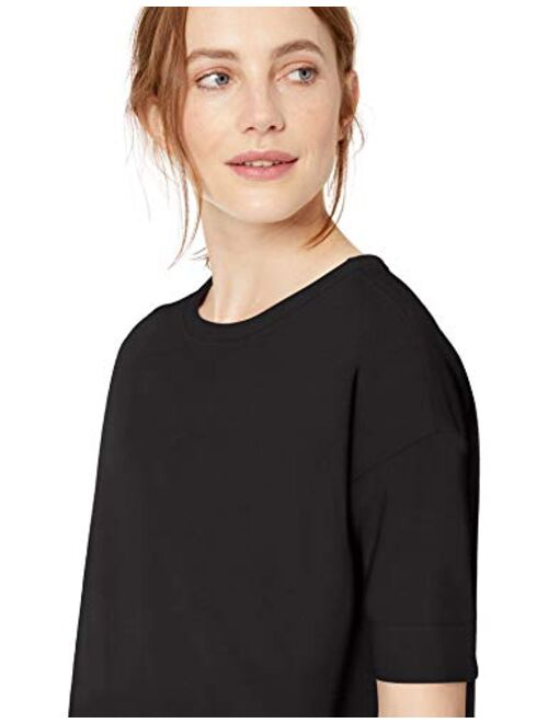 Daily Ritual Women's Terry Cotton and Modal Oversized-Fit Slouchy Short-Sleeve Sweatshirt