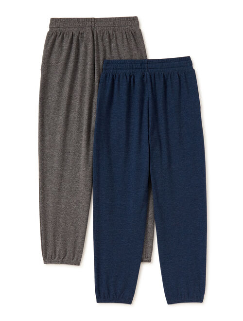 Athletic Works Boys Jersey Knit Jogger 2-Pack Sweatpants, Sizes 4-18 & Husky