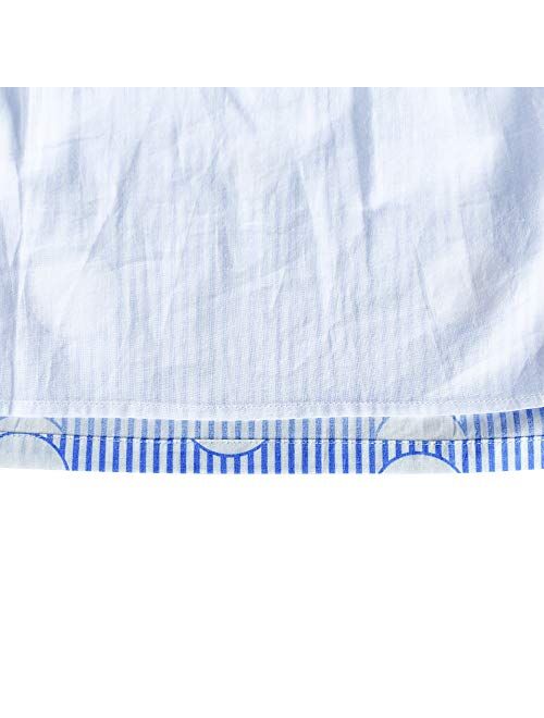 Sunny Fashion Girls Dress School Blue Strip Print Size 4-10