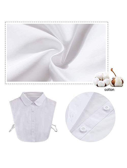 Joyci Crystal Pearl Pure Color Half Shirt False Collar Detachable Faux Hollowed-Out
