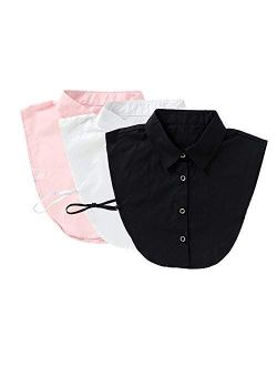 YAKEFJ Shirt Collar, Detachable Blouse Fake False Faux Collars Dicky Collar for Girls and Women Pack of 3
