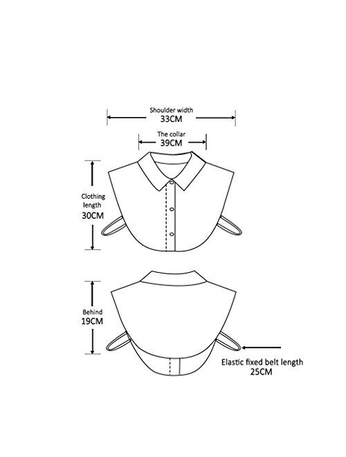 Vpang Women's Stylish Detachable Half Shirt Blouse False Collar Plaid Shirt Collar Fake Collar Dickey Collar