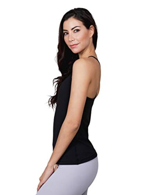 Yogalicious Ultra Soft Lightweight Camisole Tank Top with Built-in Support Bra