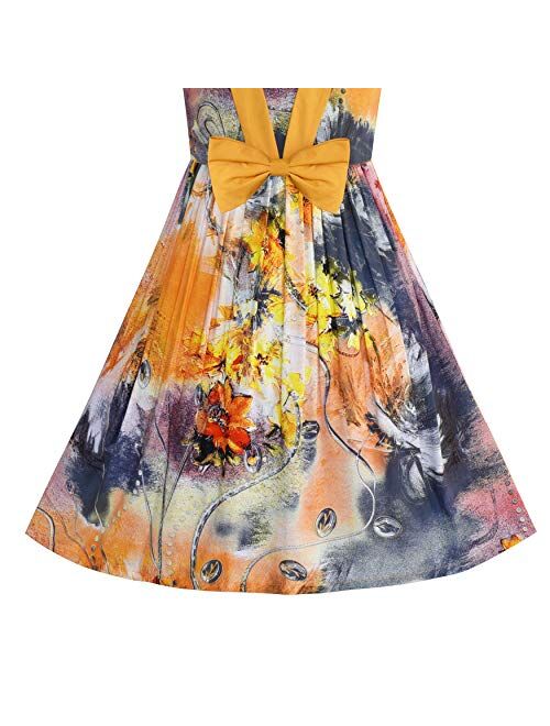 Sunny Fashion Girls Dress Tank Bow Tie Sundress Summer Beach Floral Size 6-12