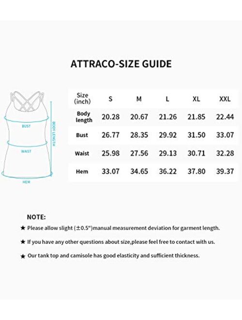 ATTRACO Workout Built in Bra Camisole Yoga Tops