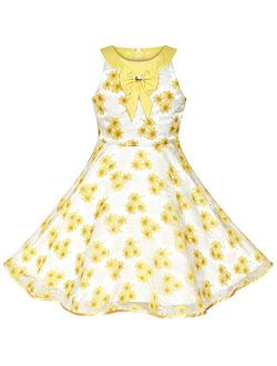Flower Girls Dress Yellow Bridesmaid Pageant Wedding Party