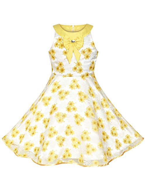 Sunny Fashion Flower Girls Dress Yellow Bridesmaid Pageant Wedding Party