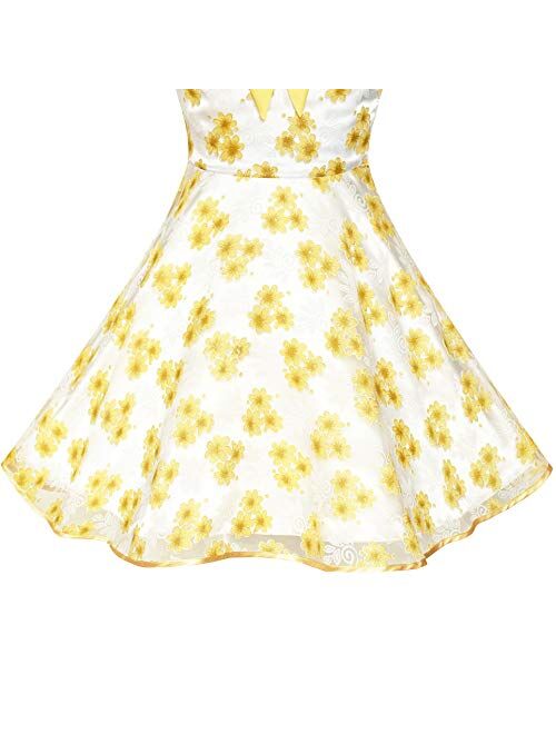 Sunny Fashion Flower Girls Dress Yellow Bridesmaid Pageant Wedding Party