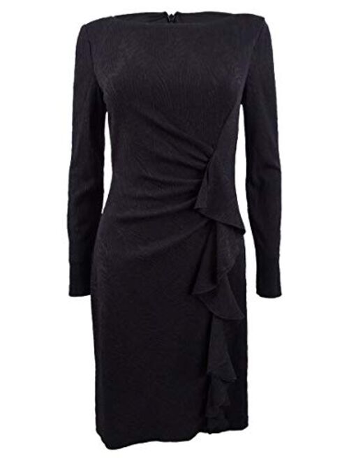 Jessica Howard Women's Long Sleeve Cocktail Dress with Cascade Detailing