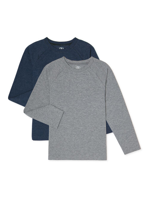 Athletic Works Boys Jersey Knit Long Sleeve 2-Pack T-Shirts, Sizes 4-18 & Husky