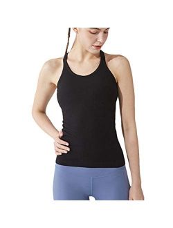 sphinx cat Yoga Racerback Tank Top for Women with Built in Bra,Women's Padded Sports Bra Fitness Workout Running Shirts