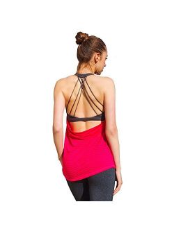 ONGASOFT Yoga Tank Top for Women with Built in Bra Loose Fit Gym Workout Sports Shirt Removable Pads
