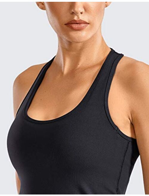 CRZ YOGA Racerback Workout Tank Tops for Women Long Athletic Yoga Tops Sleeveless Shirts Slim Fit