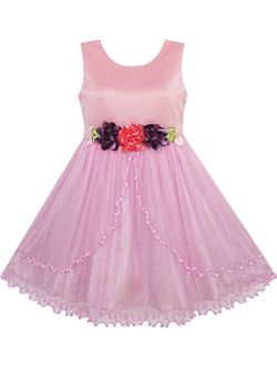 Flower Girl Dress Pageant Wedding Party Tulle Overlay Size 4-10