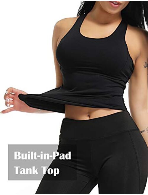 SEASUM Workout Tops for Women Open Back Muscle Tank Yoga Tops Racerback Athletic Gym Shirts