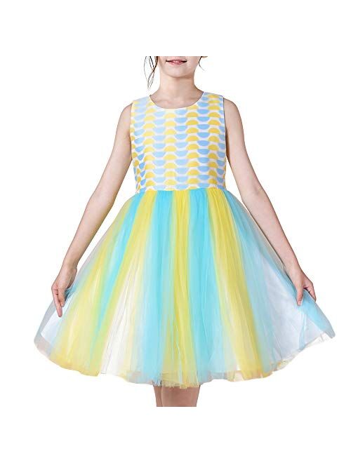 Sunny Fashion Girls Dress Little Mermaid Costume Princess Birthday Party