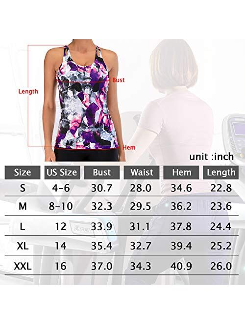 Aonour Tank Tops for Women with Built in Bra Racerback Workout Yoga Tops Sleeveless Women Activewear Tops