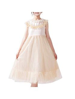 Flower Girls Dress Champagne Vintage Wedding Party Bridesmaid