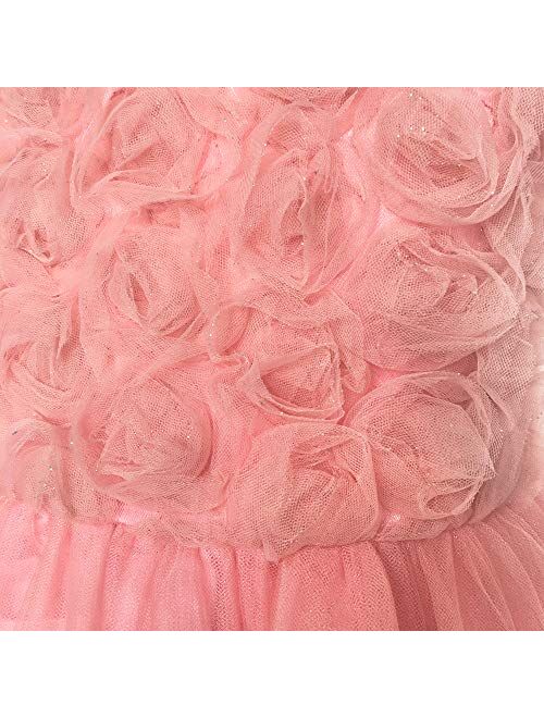 Sunny Fashion Flower Girl Dress Ivory Sequin Bridesmaid Wedding Party Size 6-12