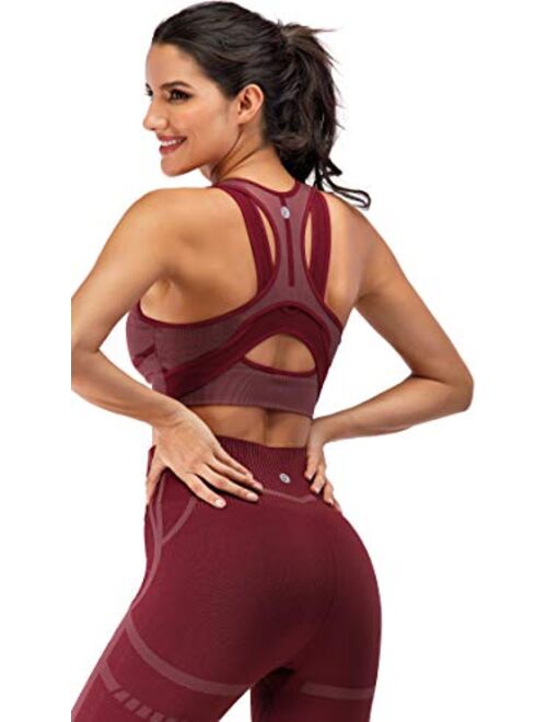 RUNNING GIRL Ombre High Waist Yoga Leggings,Butt Lifting Yoga Pants Tummy Control Compression Gym Workout Leggings for Women