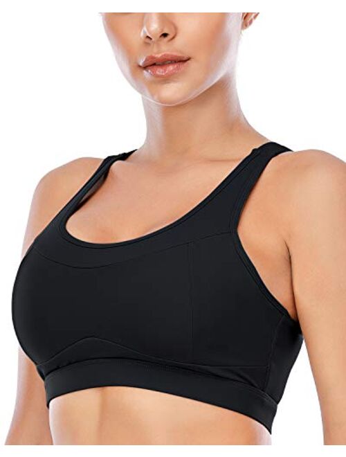 RUNNING GIRL Sports Bras for Women High Impact - Wirefree Underwire Workout Gym Yoga Bra Full Support Activewear