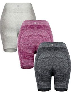 Butt Lifting Yoga Shorts for Women,3 Pack High Waist Running Active Bike Shorts Tummy Control