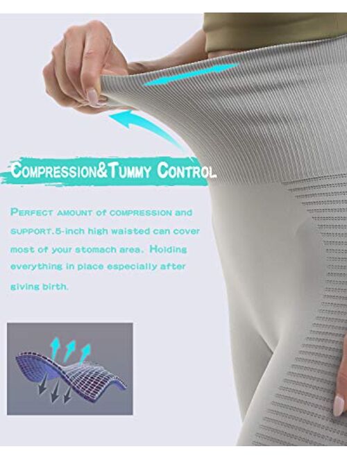 RUNNING GIRL High Waist Workout Leggings for Women，Seamless Tummy Control Compression Yoga Pant Non See-Through