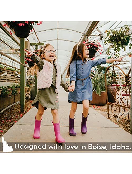 Premium Natural Rubber Rain Boots with Matte Finish for Toddlers and Kids LONECONE Elementary Collection 