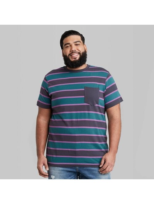 Men's Striped Short Sleeve Crewneck T-Shirt - Original Use™ Vintage Green