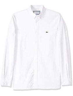 Men's Long Sleeve Slim Fit Button Down Stretch Oxford Shirt