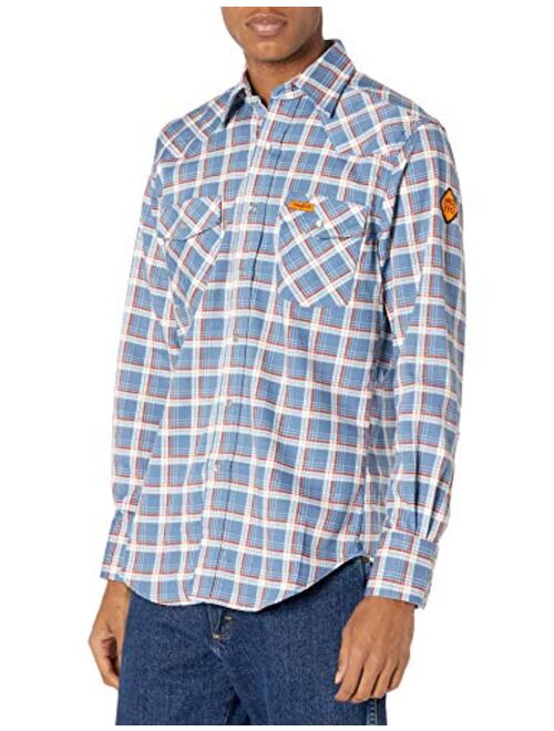 Wrangler Riggs Workwear Men's Big and Tall Fr Flame Resistant Western Long Sleeve Two Pocket Snap Shirt