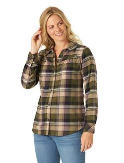 Riders by Lee Indigo Women's Long Sleeve Semi-Fitted Flannel Shirt