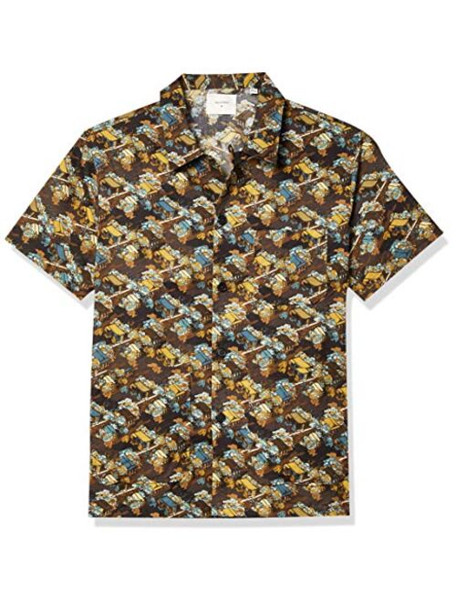 Billy Reid Men's Standard Fit Short Sleeve Button Down Camp Shirt