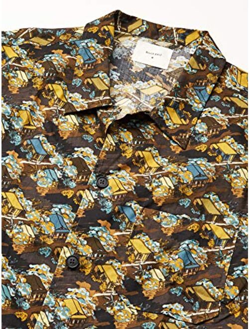 Billy Reid Men's Standard Fit Short Sleeve Button Down Camp Shirt