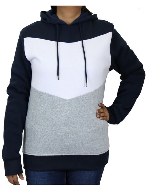 GBH Women's Fleece-Lined Loose Fit Pullover Hoodie with Contrast Color Design