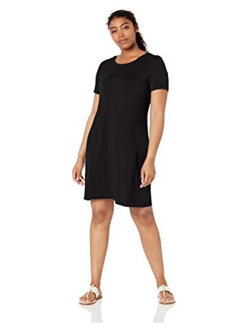 Daily Ritual Women's Jersey Short-Sleeve Scoop Neck T-Shirt Dress
