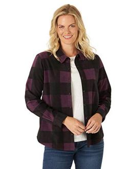 Riders by Lee Indigo Women's Long Sleeve Button Front Pattern Fleece lined flannel Shirt