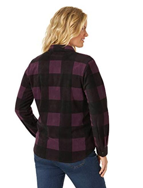 Lee Riders Riders by Lee Indigo Women's Long Sleeve Button Front Pattern Fleece lined flannel Shirt