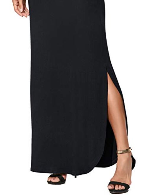 IUGA Casual Dresses for Women Loose Fit Comfy Short Sleeves T-Shirt Dresses with Pockets Fall Plus Size