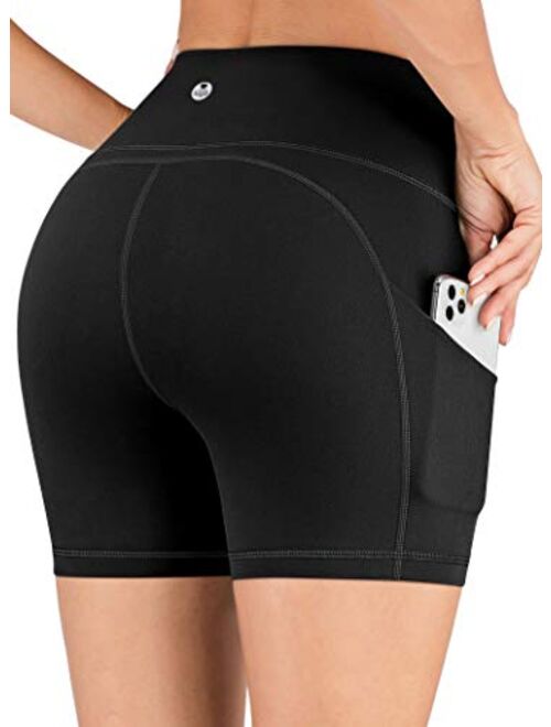 IUGA Workout Shorts for Women with Pockets 8"/5" Biker Shorts for Women High Waisted Yoga Shorts Compression Running Shorts
