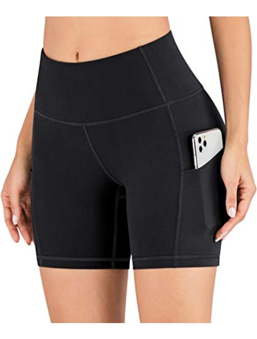 IUGA Workout Shorts for Women with Pockets 8"/5" Biker Shorts for Women High Waisted Yoga Shorts Compression Running Shorts