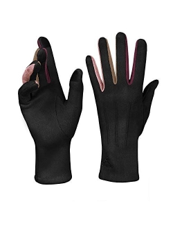 Women Winter Touchscreen Gloves Soft Comfortable Thermal Elastic Stretch Texting Glove for Traveling, Cycling, Running