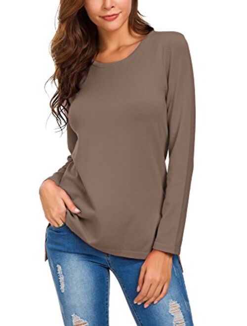 Urban CoCo Women's Solid Pullover Sweater Side Slit