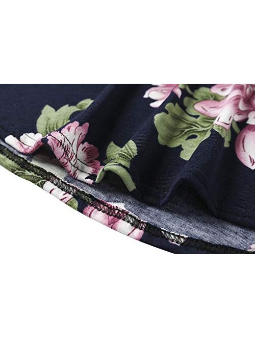 Urban CoCo Women's Floral Print Flared Mini Skater Skirt