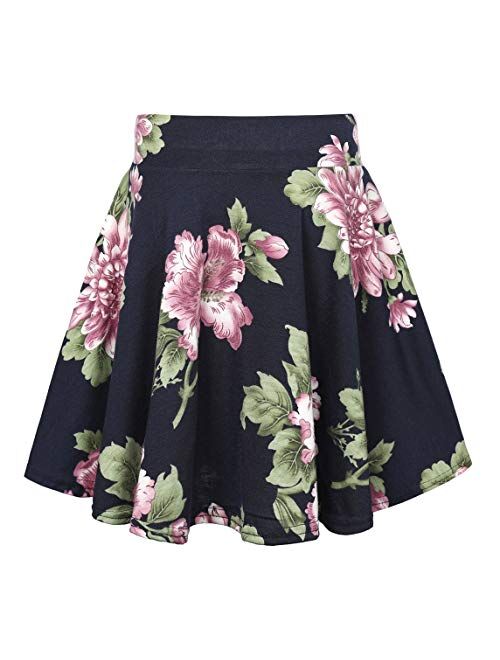 Urban CoCo Women's Floral Print Flared Mini Skater Skirt